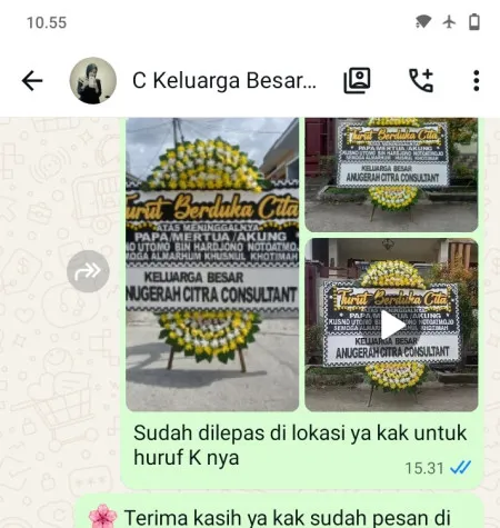 Pengiriman Papan Bunga Duka Purbo Bawang